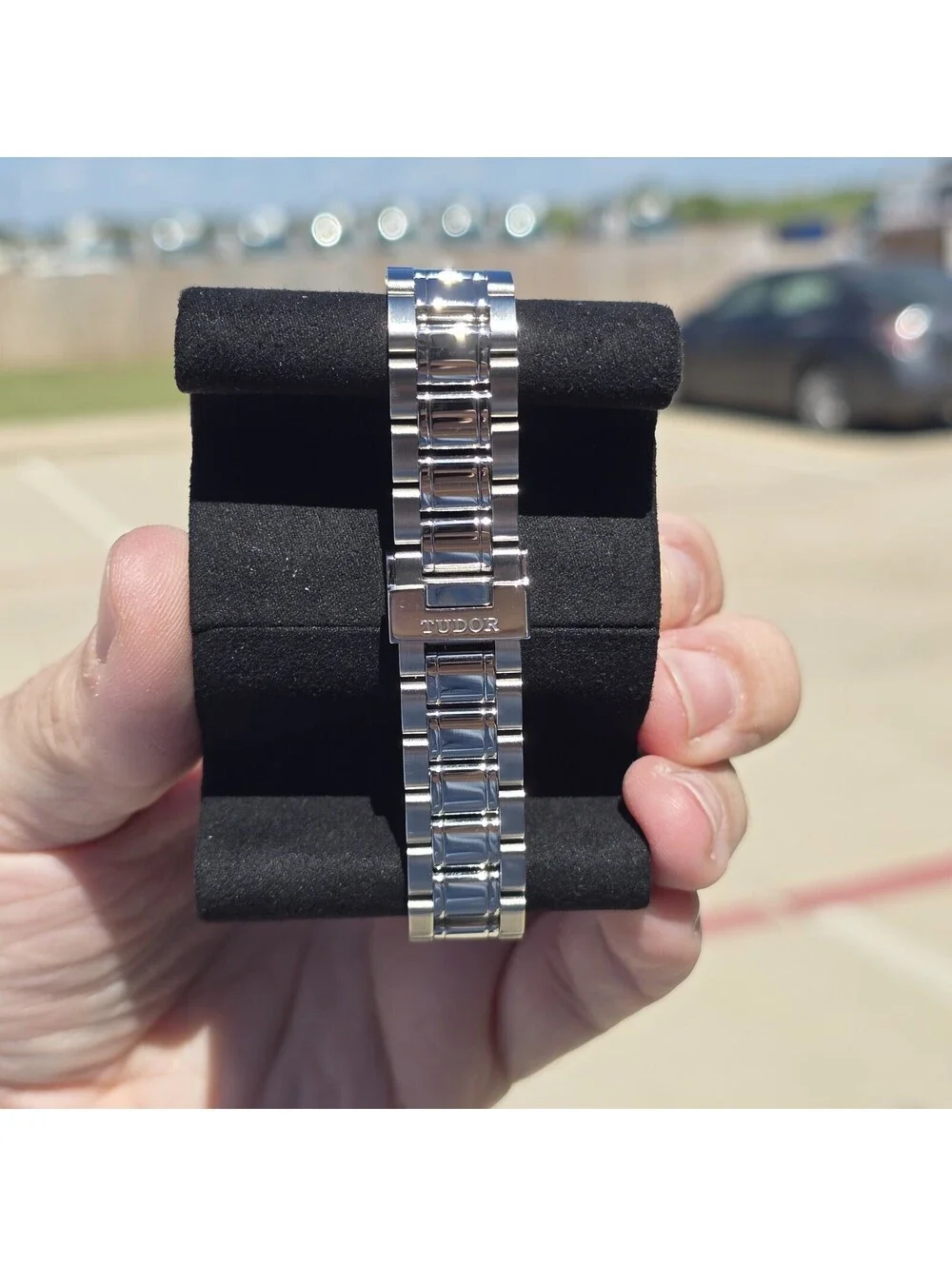 TUDOR Stvle M12510 38mm Stainless Steel silver diamond-set dial, Fluted Bezel